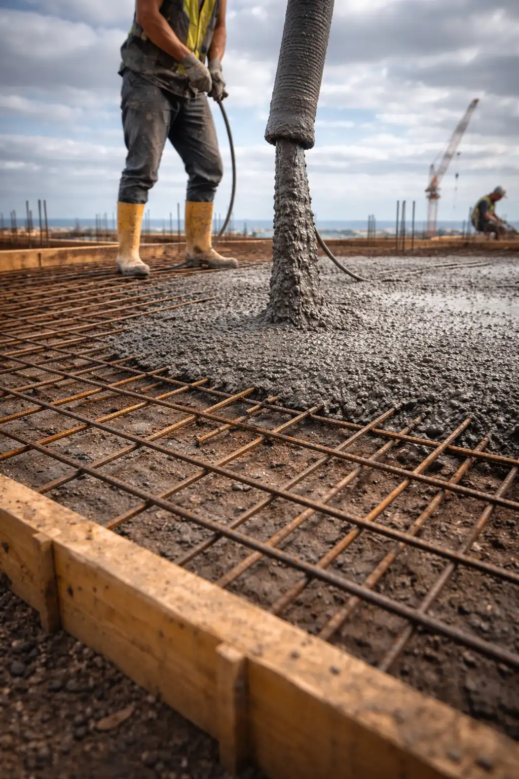 Alap készítés és vasalt lemezbeton készítés
